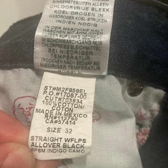 Vintage 2014 True Religion Straight w/flaps in Rare “INDIGO CAMO” wash 32”x33.5” - Picture 10 of 13